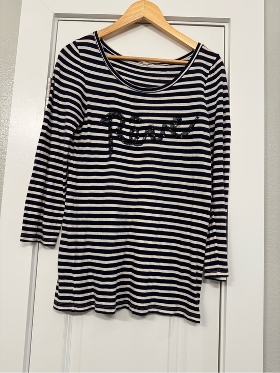 J. Crew Tops - J. Crew Navy and White Striped Knit Top
